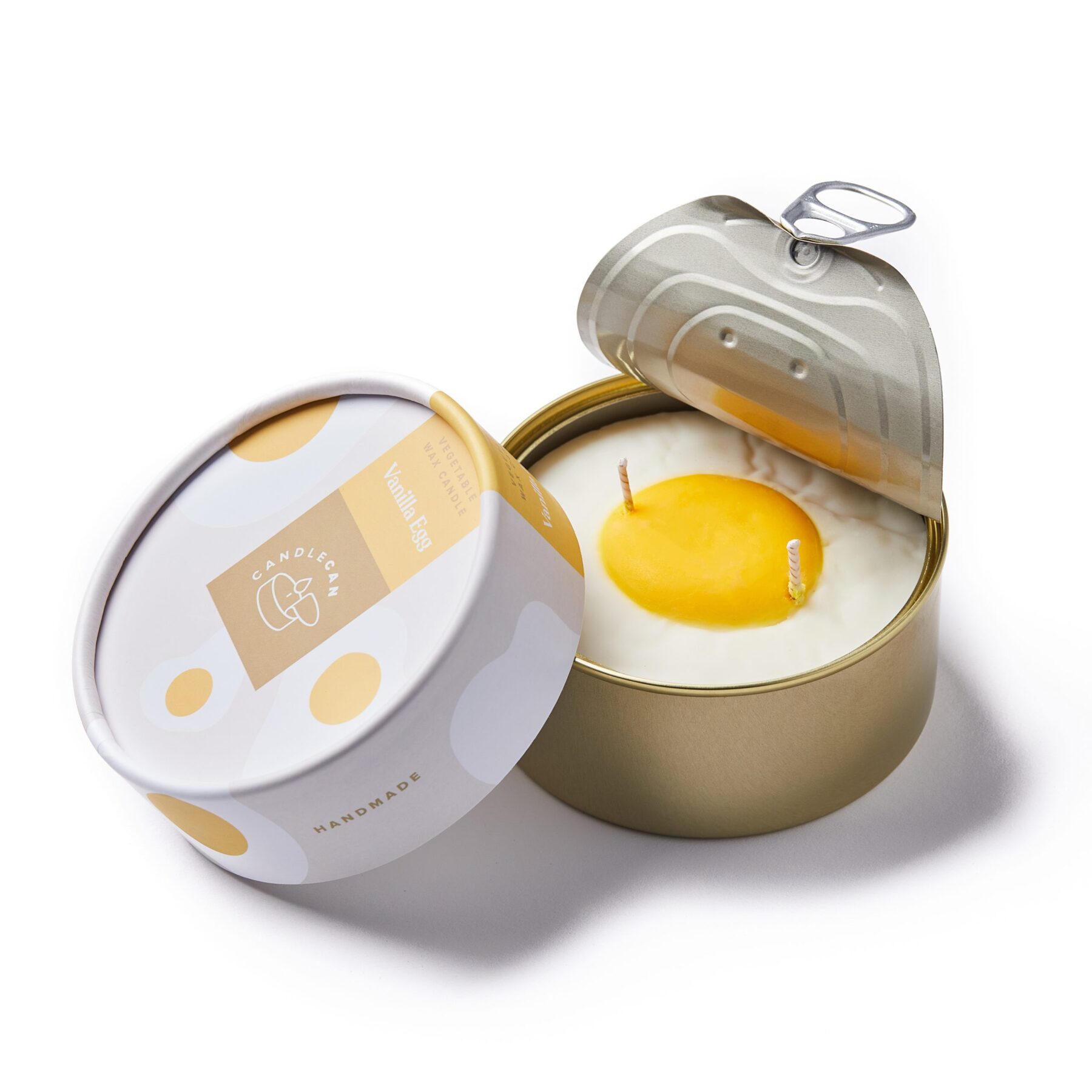 Egg Shaped, Vanilla Scent, Natural wax candle - CandleHand